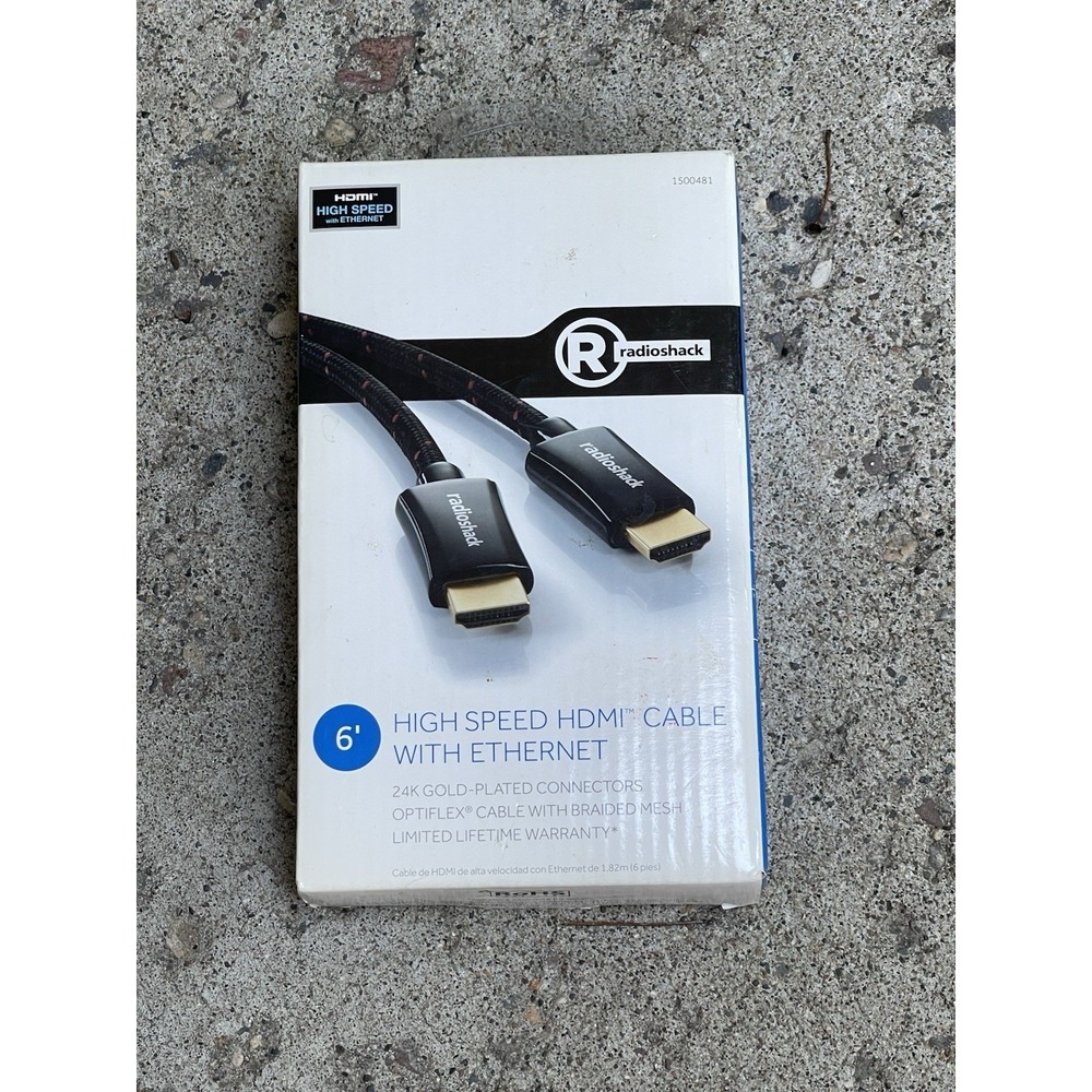 Radio Shack 6' High Speed HDMI Cable With Ethernet 24K Gold Plated‎ Connectors